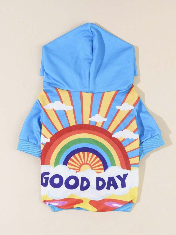Rainbow "Good Day" Cute Printed Pet Hoodie (1 Piece)