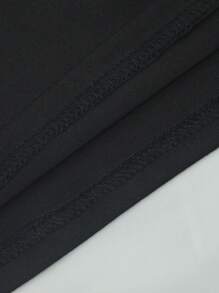 Maweii Áo thun nữ cổ tròn tay ngắn cỡ lớn có in hình khẩu hiệu cho mùa hè - màu đen - Xem 5