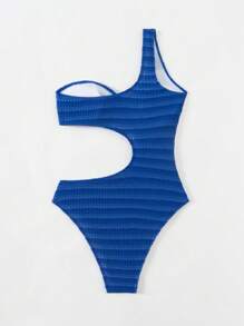 Swim SXY Traje de baño entero de un solo color y diseño hueco simple para mujer, de verano