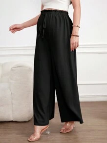 SHEIN Pantalon ample de couleur unie simple pour femme enceinte