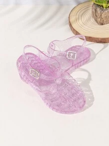 Girls' Crystal Jelly Sandals Flat Beach Shoes For Summer
