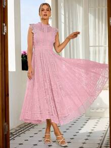 Simplee Women's Elegant Vintage Lace A-Line Dress, Party Dress, Wedding Dress, Birthday Dress