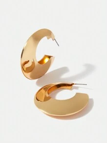 BizChic 1 Pair Of Metal Geometric C-Shaped Earrings