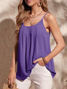 SHEIN Clasi 女性純色休閒日常春夏Cami上衣 - 紫丁香色 - 查看 7