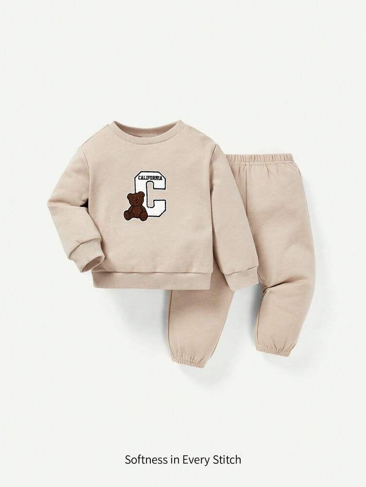 Baby Boy Cartoon Graphic Sweatshirt & Sweatpants