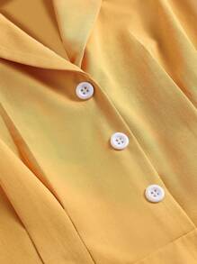 Celure Kích thước lớn Của phụ nữ Thu thập Eo & Xích đu Hem Đầm - Màu vàng - Xem 7