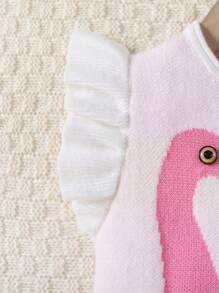 Baby Girl Spring/Summer New Cute Animal Pattern Ruffled Sweater Vest - Multicolor - View 4