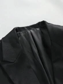 Manfinity Mode 男士純色商務套裝，適用於工作 - 黑色 - 查看 7