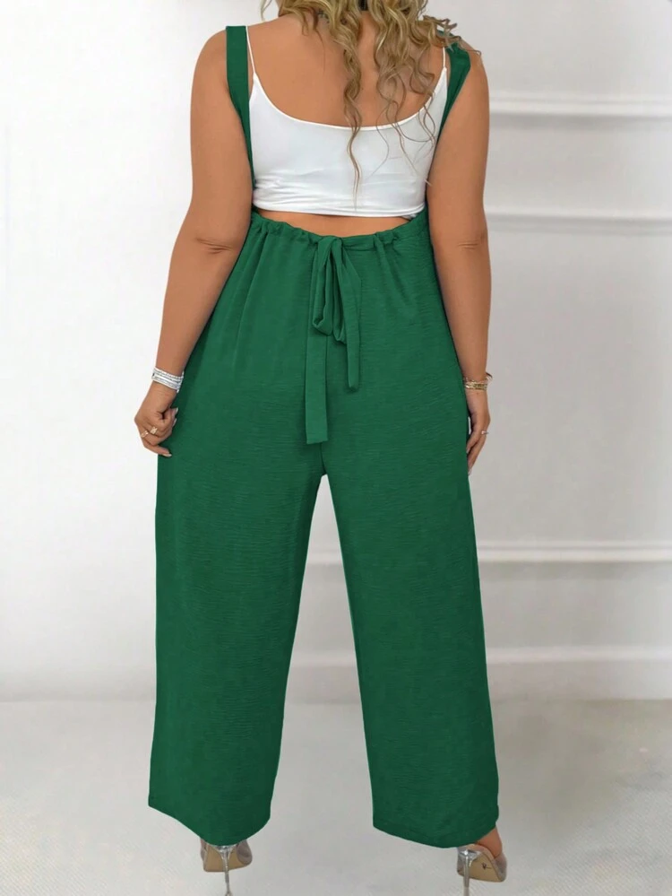 Plus Size Ladies' Loose Solid Color Overalls Fall Cloth For Women