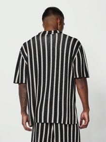 SUMWON Crochet Knit Button Through Shirt