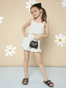 Mini mi Sandalias planas para niños con diseño de diamantes de imitación para el verano