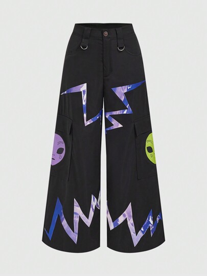 ROMWE Avant Women Colorful Printed Fashion Long Pants