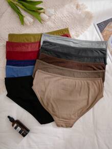 12er Set bequeme Dreiecksunterhose für Damen in Übergröße, einfaches Design