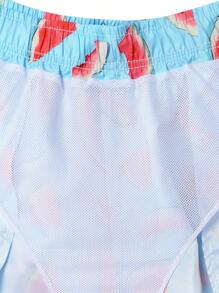 Surfspeed Men\ Watermelon Print Vacation Style Beach Shorts - Multicolor - View 6