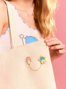 HELLO KITTY AND FRIENDS | SHEIN 4pcs Cartoon Patterned Badge Brooch Set - Multicolor - View 4