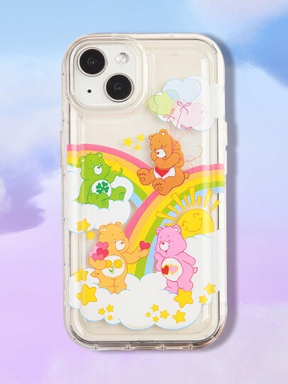 ROMWE X Care Bears Cartoon Graphic Transparent Phone Case