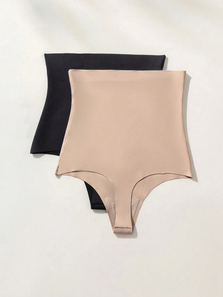 Solid Color Women'S Shapewear Bottoms ,2 Pcs