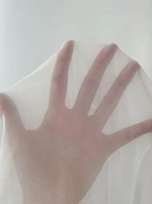 Allurite Top à fines brides pour femmes, transparent, en maille et à la mode, avec des empiècements pour les réunions et les fêtes de printemps/été
