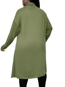 SHEIN LUNE Large Women's Knitted Long Pocket T-Shirt