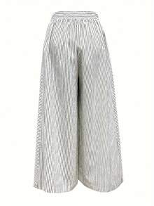 Weite Hose mit Knöpfen und Taschen vorne, legerer Stil, hoher Bund, bescheidener Badeanzug für Musikfestivals und Urlaub für Damen