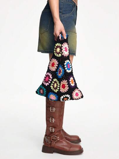 ROMWE Avant Random Color Crochet Flower Handbag (Picture Will Be Updated Later)