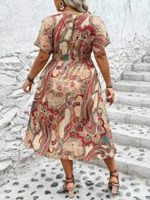 Breezaya Đầm Maxi In Hình Cỡ Lớn Cho Nữ Trang Phục Nữ - Nhiều màu - Xem 3