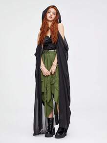 ROMWE Fairycore 復古森林妖精女王風格寬鬆連帽外套