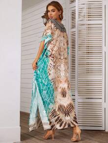 速干印花沙滩罩衫连衣裙长袍款式宽松泳衣罩衫罩衫