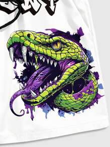 ROMWE MEN Street Life Nam In rắn Quần short dây kéo Cho mùa hè - Nhiều màu - Xem 4