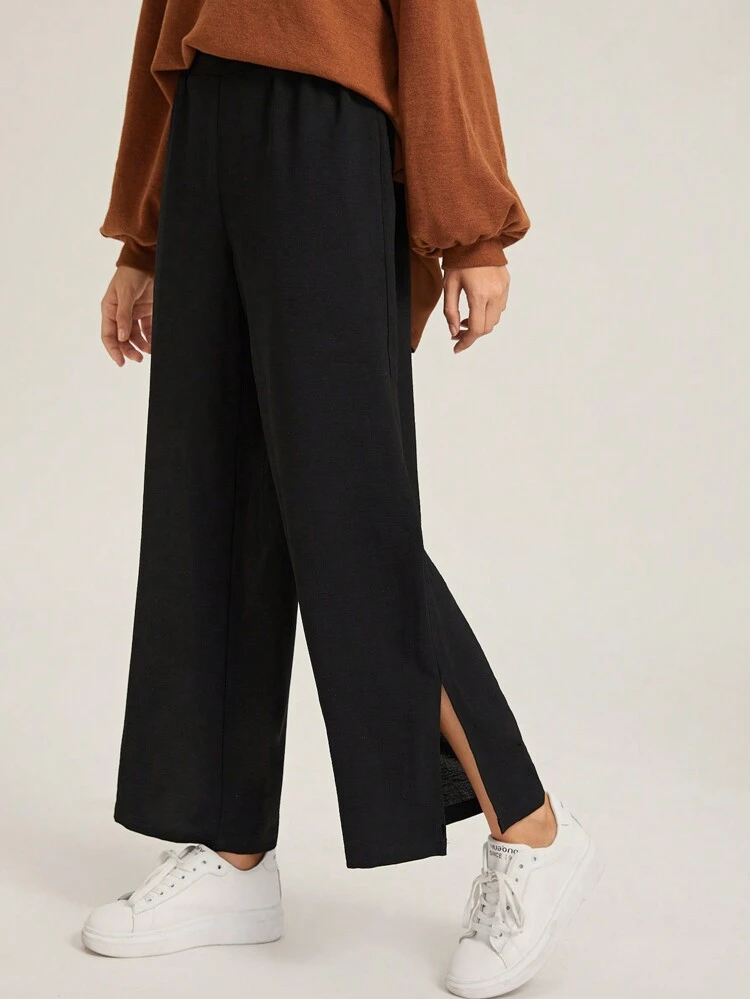 Split Hem Wide Leg Pants