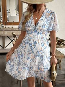 SHEIN Maternity Random Printed Dress - White - View 1