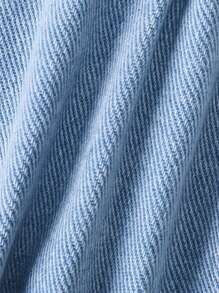 年輕女孩Y2K街頭風格甜美又酷心形印花彈性腰牛仔迷你裙 - 中等水洗藍 - 查看 6