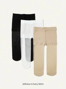 Cozy Pixies 3pcs/Pack Infants' Simple Three-Color Thin Pantyhose For Summer Wear