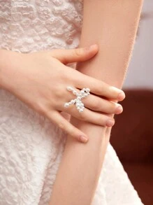 SHEIN MOD Sang trọng Trân châu Nhẫn Đồ trang sức 2024 Mới Phong cách cung điện Đối với phụ nữ - Nhiều màu - Xem 2
