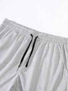 Manfinity Roghcode Quần short chạy bộ rút dây in họa tiết Los Angeles dành cho nam - Màu Xám nhạt - Xem 4