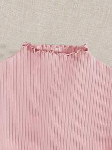 SHEIN EZwear 女士夏季流行針織T恤，有波浪邊的設計，多件套裝 - 彩色 - 查看 6