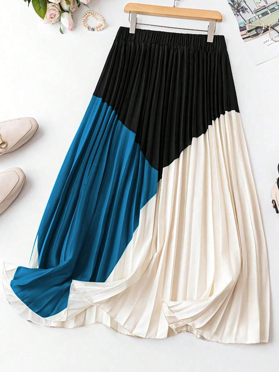 Celure Váy xếp li khối màu cỡ lớn - Nhiều màu - Xem 1