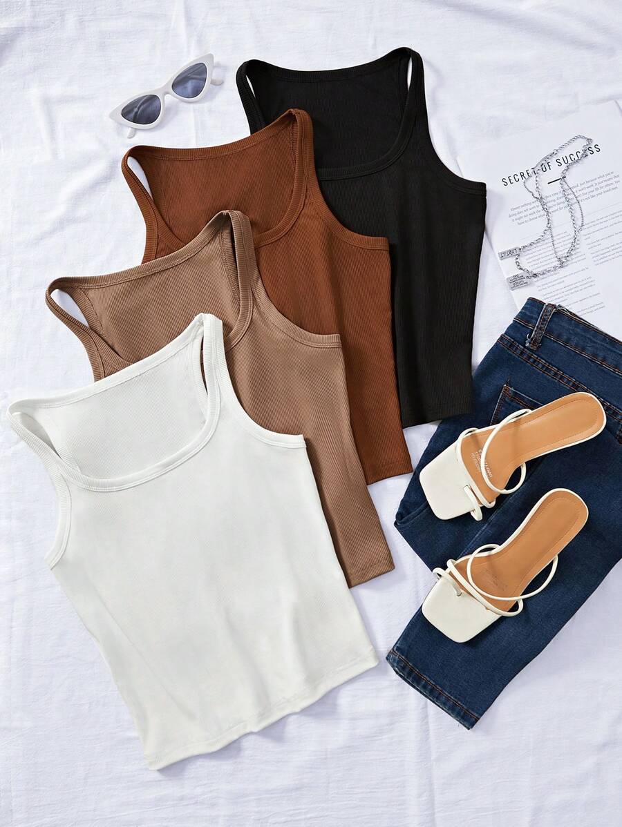 Chiquease 夏季圓領休閒基礎背心，多功能和簡單風格 - 彩色 - 查看 1