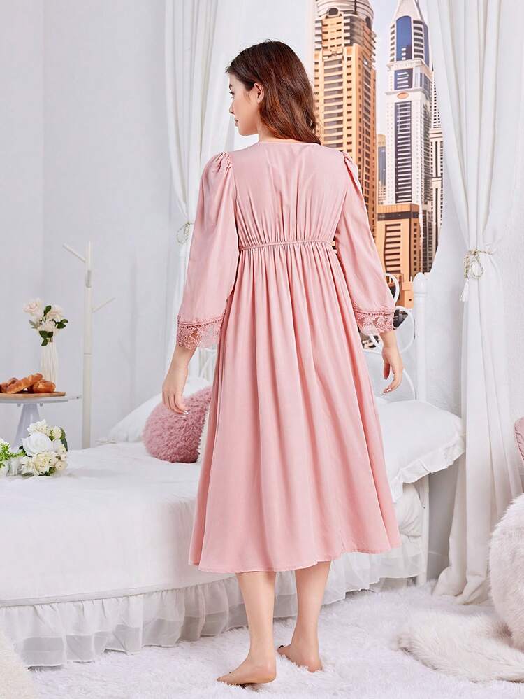 Teen Girl Elegant And Graceful Bow Detail Knot Lace Hem Decorated Wedding/Prom/Home Dress With Sibling Outfits Matching Outfits (2 Sets Sold Separately)