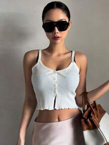 DAZY Women Sleeveless Knit Top With Side Slit