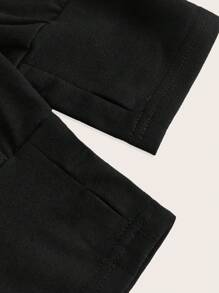 Chiquease Hooded Sweatshirt With Large Pocket In H-Shape Pullover Fall Outfit - Black - View 3