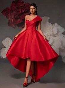 VIPGIRL Đầm Maxi Không Tay Sang Trọng Cao Cấp Mới Thanh Lịch Cao Thấp Sang Trọng - Đỏ - Xem 4