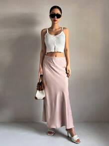DAZY Women Sleeveless Knit Top With Side Slit
