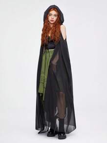 ROMWE Fairycore 復古森林妖精女王風格寬鬆連帽外套