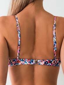 SHEIN Swim Ladies' Floral Print Bikini Set, Summer Beach - Multicolor - View 4