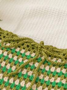 Soleia Jupe pull crochetée à la main pour femmes, mode estivale, pour les vacances - Multicolore - Voir 4