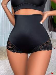 2 Packs Contrast Lace Scallop Trim Shapewear Panty