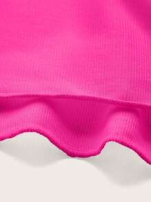Swim Mod Summer Beach Ladies' Solid Color Simple Ruched Design Cover-Up