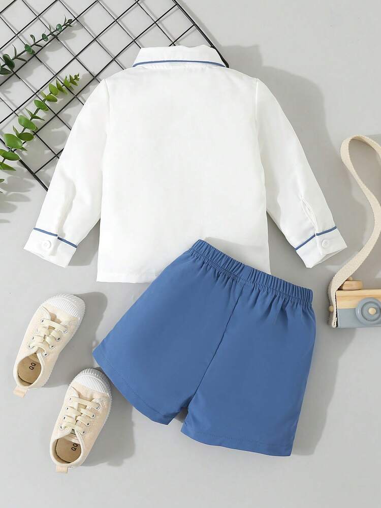 Baby Boy Spring And Autumn Casual And Comfortable Shirt And Pants Set