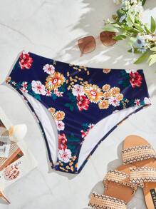 Swim Lushoire Hơn 1 Miếng In hoa Đáy bikini Không có bikini top - Màu xanh hải quân - Xem 4